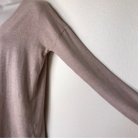 NWT Cozy Co by Cozy Casual V Neck Long Sleeve Sweater Heather Tan Small Medium - Picture 3 of 14